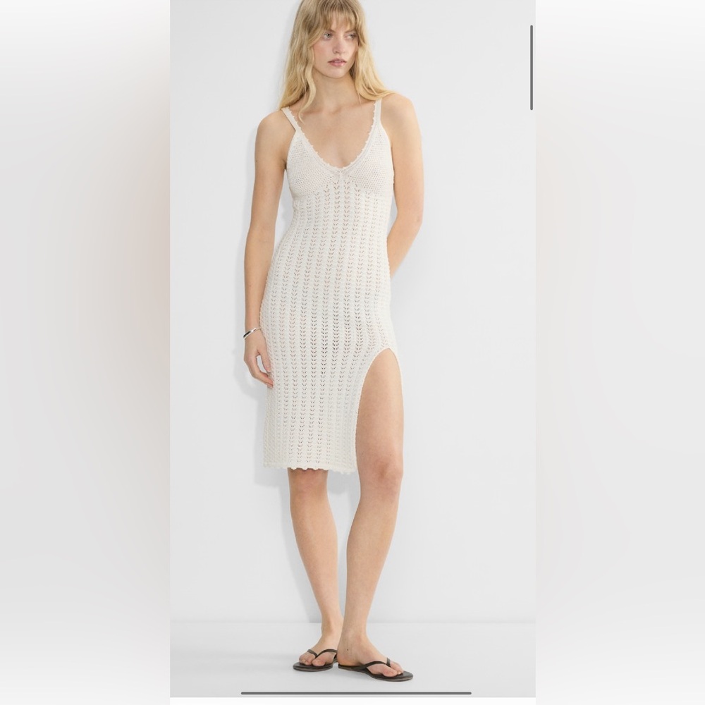Aritizia Wilfred Evie Midi Dress in Cream Knit NWT Small/Petite